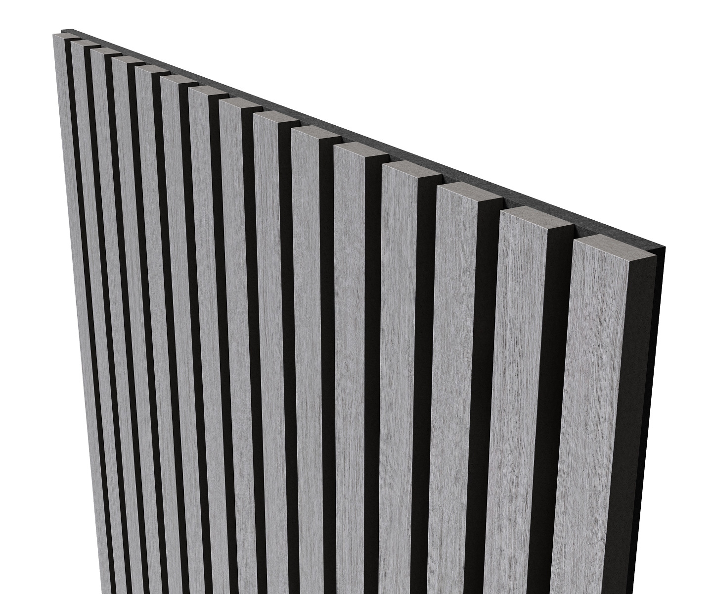 МДФ стеновая панель акустическая Cosca Decor Монако Дуб Ардженто Светло-серый черный войлок 2750×600×21